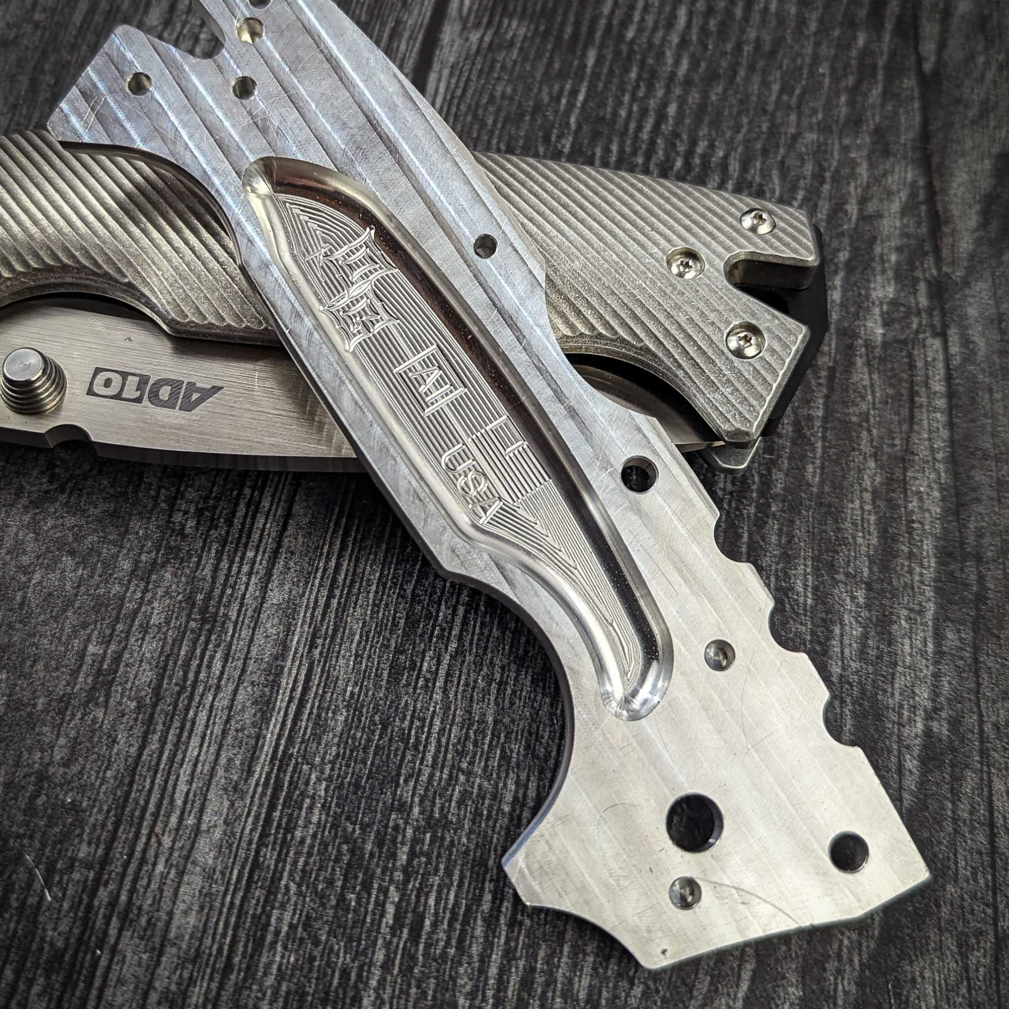 STOCKY GOAT - Drift - LINERLESS Titanium Scales (Compatible w/ Cold Steel AD-10 & AD-10 Lite) - Image 4
