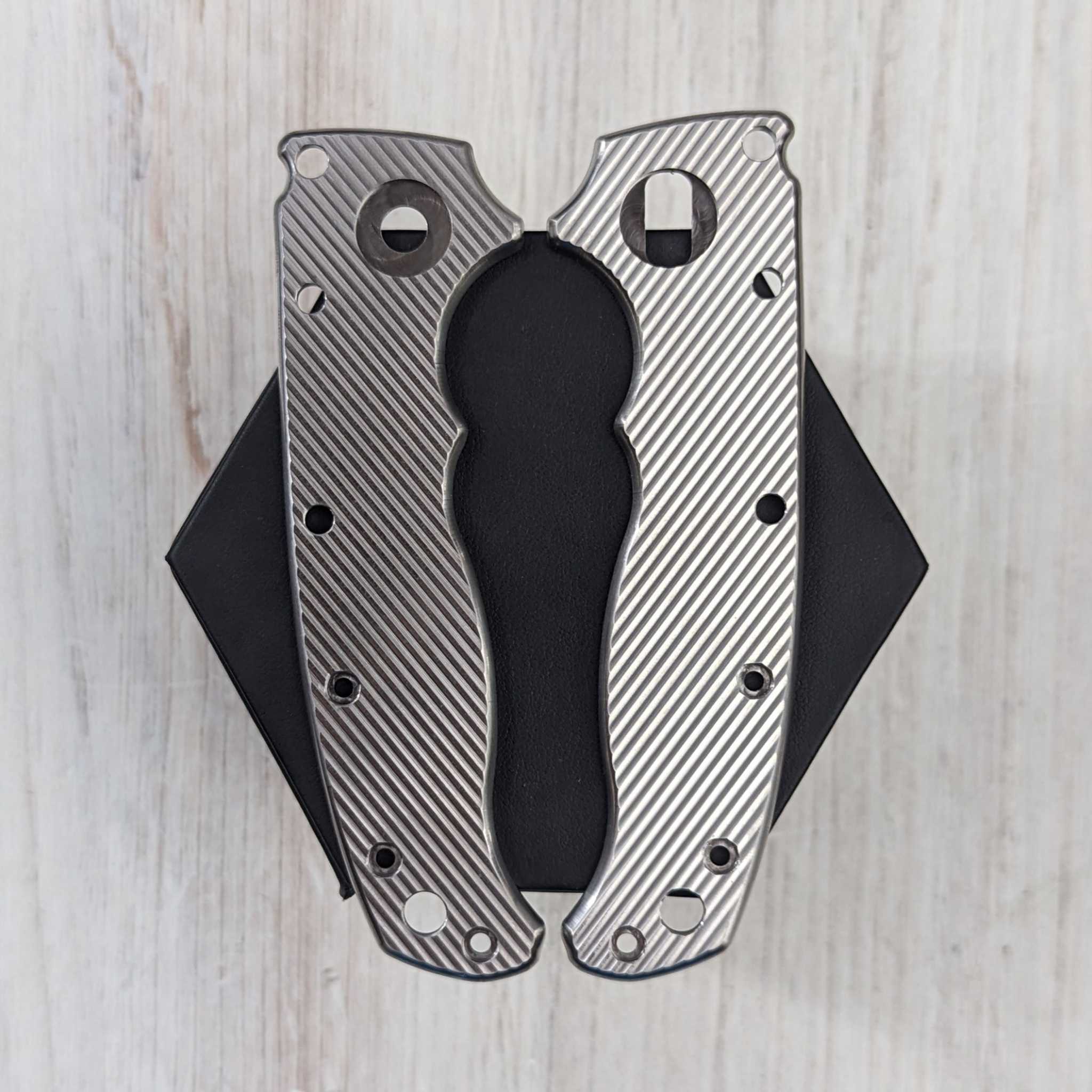 STOCKY GOAT - BIG PIVOT - Textured Titanium Scales (Compatible with Demko AD20.5) - Image 4
