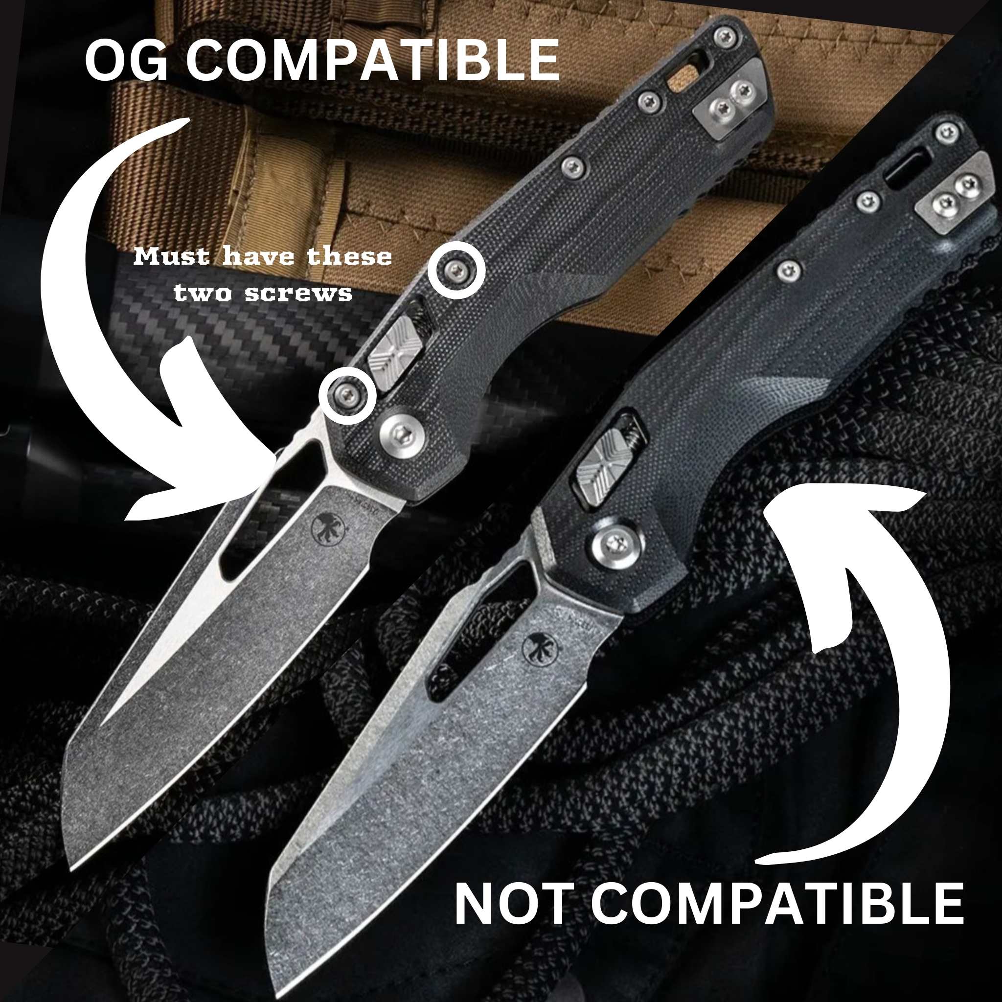 STOCKY GOAT - V2 - OG1 - Titanium Scales / Lightweight  (Compatible with Microtech Standard Issue (MSI)) - Image 4